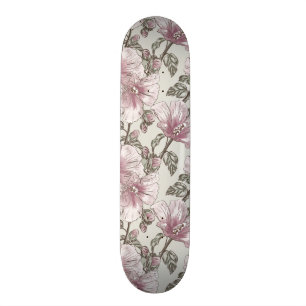 Gedroogd Roze Hibiscus Flowers Patroon Persoonlijk Skateboard