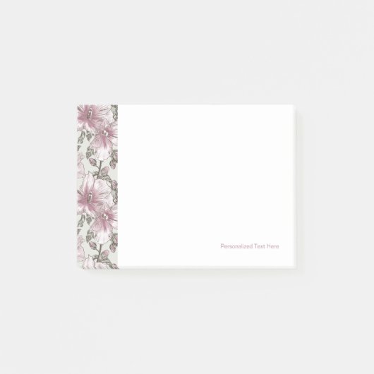 Gedroogd Roze Hibiscus Flowers Patroon Post-it® Notes (Voorkant)