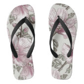 Gedroogd Roze Hibiscus Flowers Patroon Teenslippers (Voetbed)
