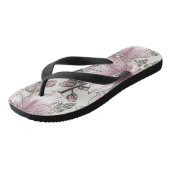 Gedroogd Roze Hibiscus Flowers Patroon Teenslippers (Schuin)