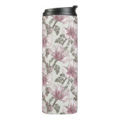 Gedroogd Roze Hibiscus Flowers Patroon Thermosbeker (Gedraaid links)