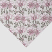 Gedroogd Roze Hibiscus Flowers Patroon Tissuepapier (Detail)