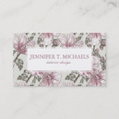 Gedroogd Roze Hibiscus Flowers Patroon Visitekaartje (Voorkant)
