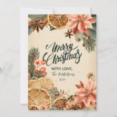  gedroogd Sinaasappel vrolijk kerstfeest Feestdagenkaart (Voorkant)