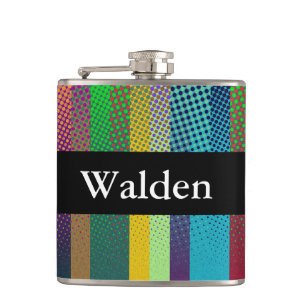 Gedroogd Stripes Patroon gekleurd + uw ideeën Heupfles