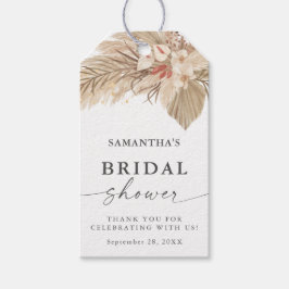 Gedroogd Vrijgezellenfeest van palmpampasgras Cadeaulabel