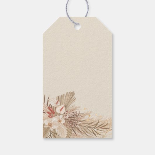 Gedroogd Vrijgezellenfeest van palmpampasgras Cadeaulabel (Achterkant)