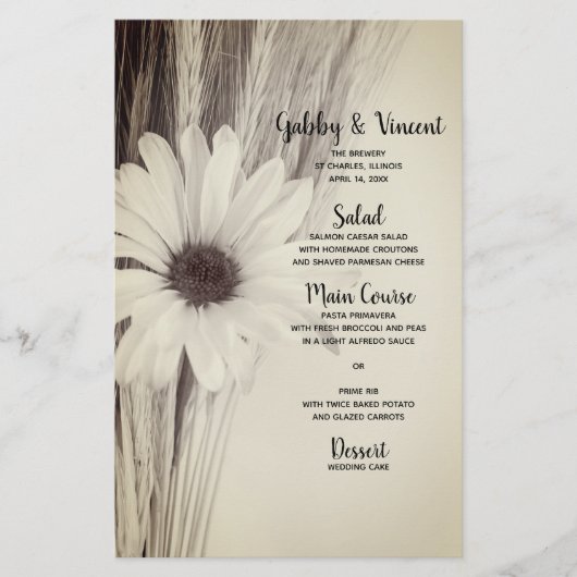 Gedroogd Wheat and Daisy Country Boerderij Wedding (Voorkant)