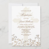 Gedroogde Baby's Breath Doop Uitnodiging (Voorkant)