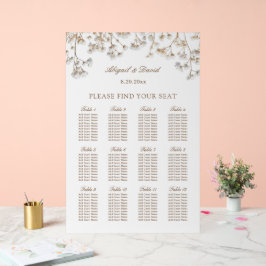 Gedroogde Baby's Breath Trouw Acryl Stoelenkaart Bord