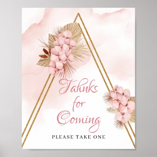 Gedroogde Bedankt van Tropische Bloemen voor komen Poster (Voorkant)