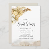 Gedroogde bladeren Pampas Grass Boho Beige Vrijgez Kaart (Voorkant / Achterkant)