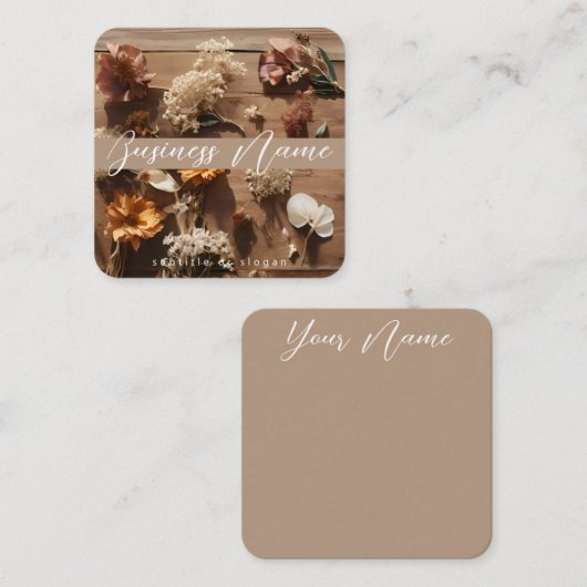 gedroogde bloem | Boho | esthetisch | Visitekaartj Vierkante Visitekaartje (Voorkant / Achterkant)