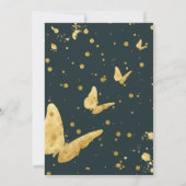 Gedroogde bloem geometrische rand donkergroene ach kaart (Achterkant)