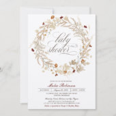 Gedroogde bloem wilde bloemen Herfst Baby Shower I Kaart (Voorkant)