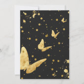 Gedroogde Bloem/Zwart-wit Bruiloft Kaart (Achterkant)