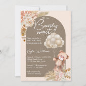 Gedroogde bloemen boho teddy berballonnen kaart (Voorkant)