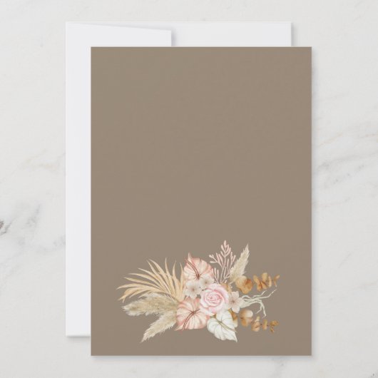 Gedroogde bloemen boho teddy berballonnen kaart (Achterkant)