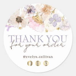 Gedroogde bloemen dank u sticker