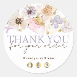 Gedroogde bloemen dank u sticker