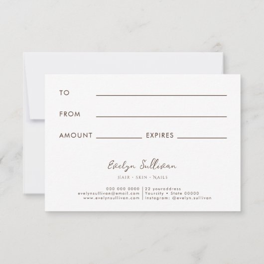 Gedroogde bloemen elegant cadeaubon (Achterkant)