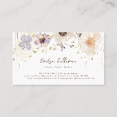 Gedroogde bloemen elegant loyaliteitskaart visitekaartje (Achterkant)