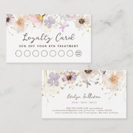 Gedroogde bloemen elegant loyaliteitskaart visitekaartje