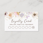 Gedroogde bloemen elegant loyaliteitskaart visitekaartje (Voorkant)