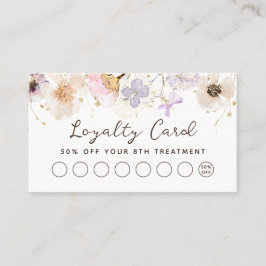 Gedroogde bloemen elegant loyaliteitskaart visitekaartje