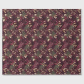 Gedroogde bloemen en goudkleurige bladeren cadeaupapier (Vlak)