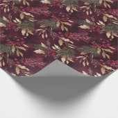 Gedroogde bloemen en goudkleurige bladeren cadeaupapier (Hoek)