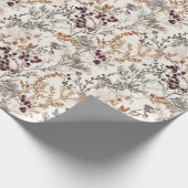 Gedroogde bloemen en goudkleurige bladeren cadeaupapier (Hoek)