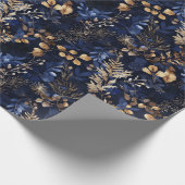 Gedroogde bloemen en goudkleurige bladeren cadeaupapier (Hoek)