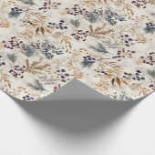 Gedroogde bloemen en goudkleurige bladeren cadeaupapier (Hoek)