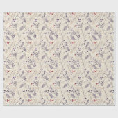 Gedroogde bloemen en goudkleurige bladeren cadeaupapier (Vlak)