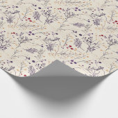 Gedroogde bloemen en goudkleurige bladeren cadeaupapier (Hoek)