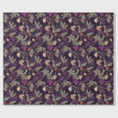 Gedroogde bloemen en goudkleurige bladeren cadeaupapier (Vlak)