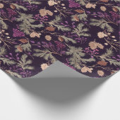 Gedroogde bloemen en goudkleurige bladeren cadeaupapier (Hoek)