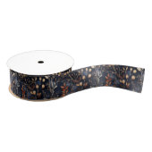Gedroogde bloemen en goudkleurige bladeren grosgrain lint (Spoel)