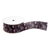 Gedroogde bloemen en goudkleurige bladeren grosgrain lint (Spoel)
