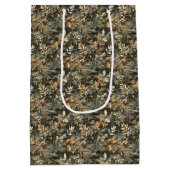 Gedroogde bloemen en goudkleurige bladeren medium cadeauzakje (Achterkant)