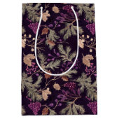 Gedroogde bloemen en goudkleurige bladeren medium cadeauzakje (Voorkant)