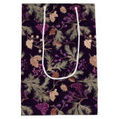 Gedroogde bloemen en goudkleurige bladeren medium cadeauzakje (Achterkant)