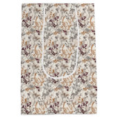 Gedroogde bloemen en goudkleurige bladeren medium cadeauzakje (Achterkant)