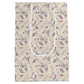 Gedroogde bloemen en goudkleurige bladeren medium cadeauzakje (Achterkant)