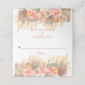 Gedroogde bloemen en pampas gras met een zachte ro plaatskaartje (Buitenkant ongevouwen)