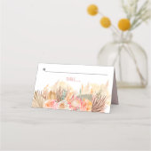 Gedroogde bloemen en pampas gras met een zachte ro plaatskaartje (Voorkant)