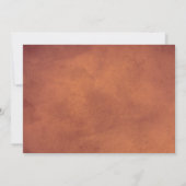 Gedroogde bloemen en papegaaien met terracotta save the date (Achterkant)