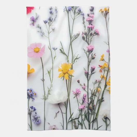 GEDROOGDE BLOEMEN ESTHETISCHE BLOEMEN WILDBLOEM THEEDOEK (Verticaal)