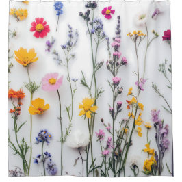 GEDROOGDE BLOEMEN ESThetische FLORALE WILDBLOEM Douchegordijn